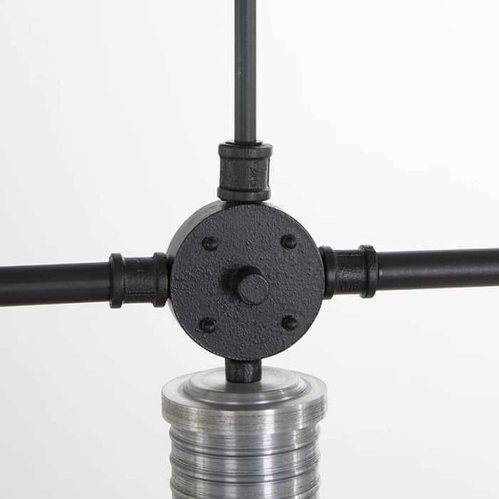 industriële hanglamp 3-lichts industrie metal STEINHAUER - 7672ZW - Industrie lamp - Industriële hanglamp - Steinhauer - Brooklyn - Industrieel - Stoer- Zwart Zwart- Metaal