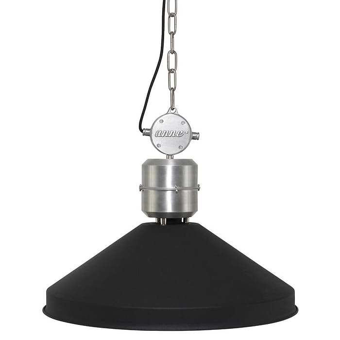 Industriële hanglamp 1-lichts metaal ANNE LIGHTING - 7700ZW - industriële hanglamp - Industrie lamp - Anne Lighting - Zappa - Industrieel - Trendy - Zwart Mat zwart - Metaal