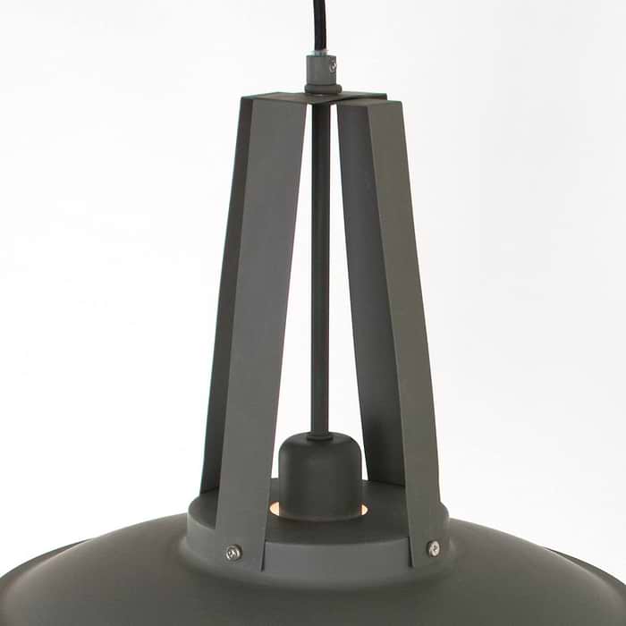 industriële hanglamp 1-lichts metaal 43cm MEXLITE - 7704GR - industriële hanglamp - Industrielamp - Mexlite - Luna - Industrieel - Trendy Grijs Grijs - Metaal