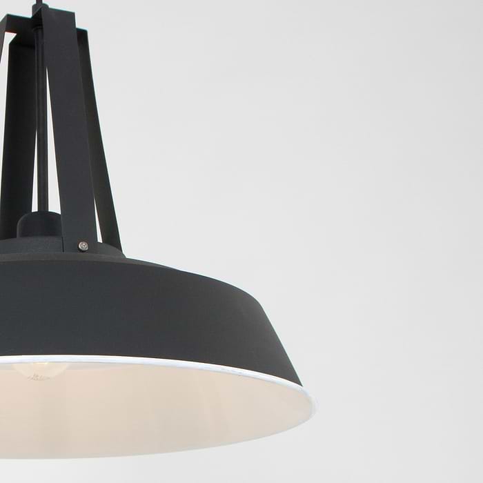 industriële hanglamp 1-lichts metaal 43cm MEXLITE - 7704ZW - industriële hanglamp - Industrielamp - Mexlite - Luna - Industrieel - Trendy Zwart Zwart - Metaal
