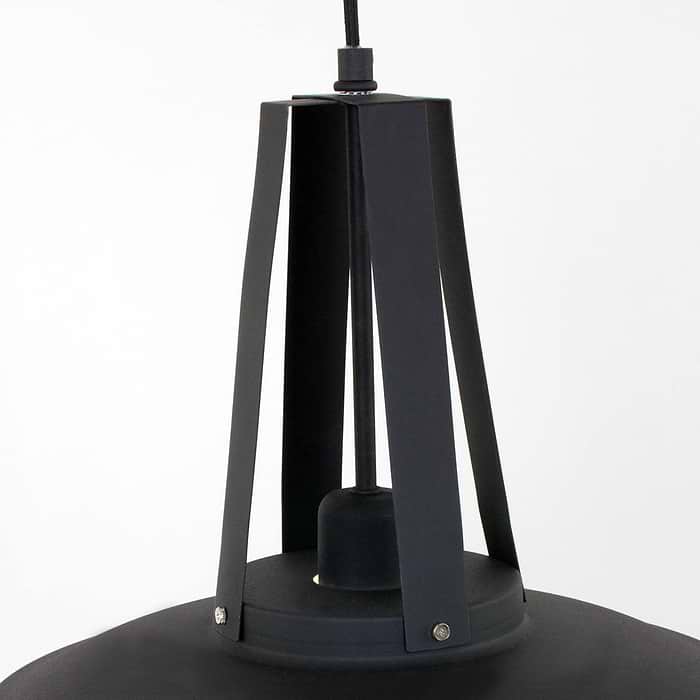 industriële hanglamp 1-lichts metaal 43cm MEXLITE - 7704ZW - industriële hanglamp - Industrielamp - Mexlite - Luna - Industrieel - Trendy Zwart Zwart - Metaal