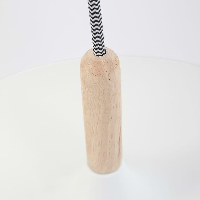 Hanglamp wit 45cm MEXLITE - 7731W - Hanglamp- Mexlite- Hella- Scandinavisch - Trendy- Wit  Wit met hout- Metaal Hout