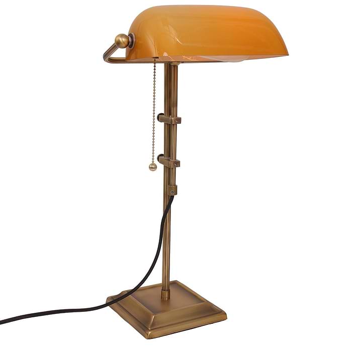 Bureaulamp - tafellamp - leeslamp - 1-lichts glas STEINHAUER - 7735BR - Tafellamp- Bureaulamp- Steinhauer- Ancilla- Klassiek - Landelijk- Brons Geel - Metaal Glas