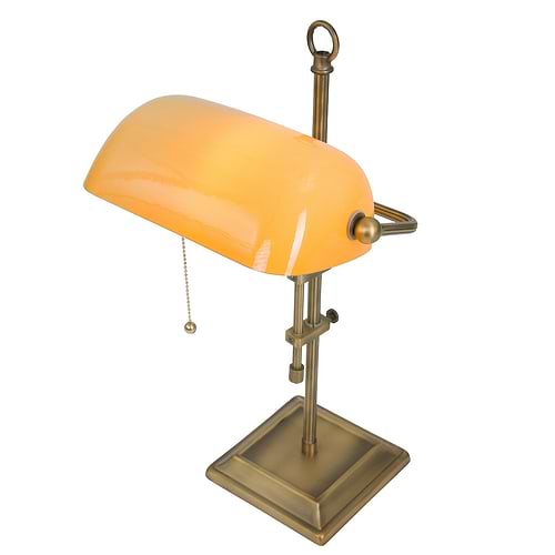 Bureaulamp - tafellamp - leeslamp - 1-lichts glas STEINHAUER - 7735BR - Tafellamp- Bureaulamp- Steinhauer- Ancilla- Klassiek - Landelijk- Brons Geel - Metaal Glas