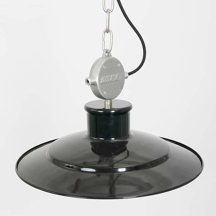 industriële hanglamp 1-lichts ANNE LIGHTING - 7737ZW - Industrielamp - Industriële hanglamp - Anne Lighting - Millstone - Industrieel - Stoer - Zwart Staal Zwart met stalen blok - Metaal