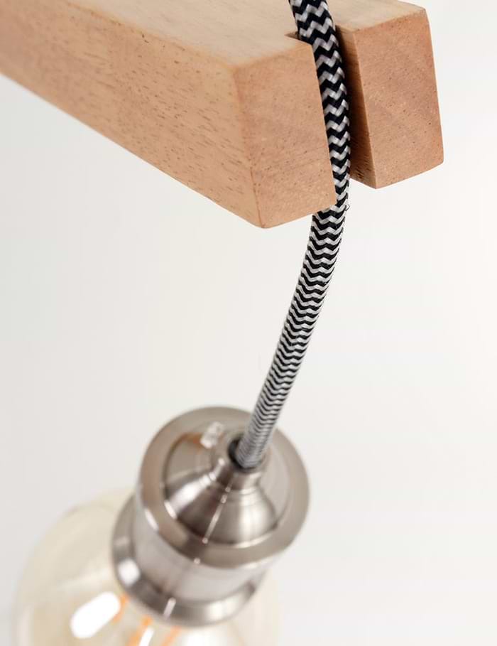 Industriële wandlamp 1-lichts -armatuur- MEXLITE - 7787BE - Wandlamp - Mexlite - Duco - Scandinavisch - Industrieel - Bruin  Beukenhout - Hout