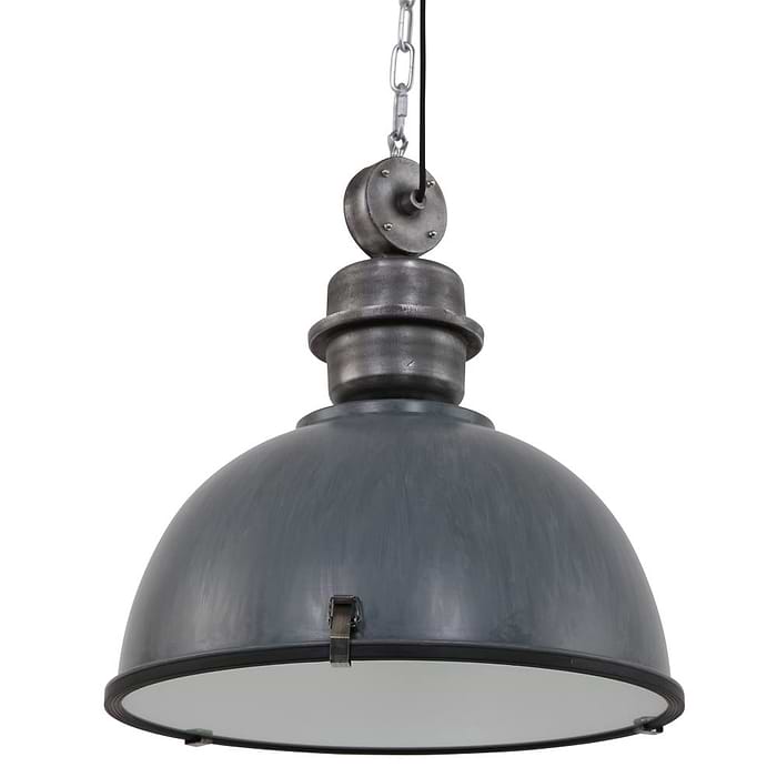 industriële hanglamp 1-lichts 52cm STEINHAUER - 7834GR - Industriële hanglamp - Industrielamp - Steinhauer - Bikkel XXL - Trendy - Industrieel - Grijs - Metaal Glas