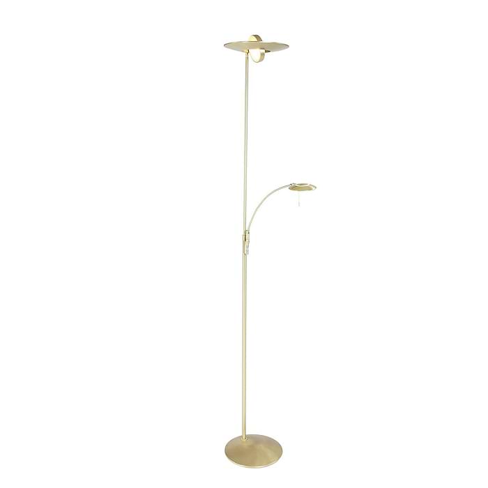 Vloerlamp 2-lichts LED - messing en wit - Zenith LED - Steinhauer