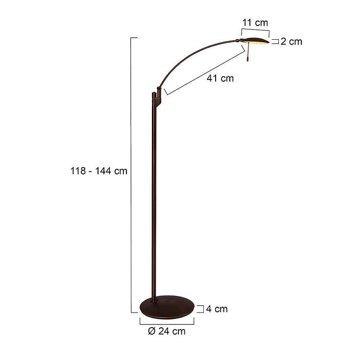 Vloerlamp 1-lichts LED STEINHAUER - 7862BR - Vloerlamp- Steinhauer- Zenith LED- Modern Klassiek- Brons  Brons- Metaal