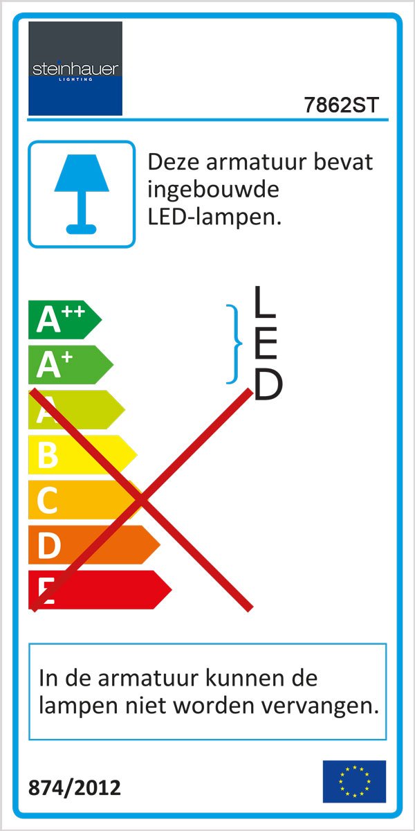 Vloerlamp 1-lichts LED STEINHAUER - 7862ST - Vloerlamp- Steinhauer- Zenith LED- Modern Klassiek- Staal  Staal- Metaal