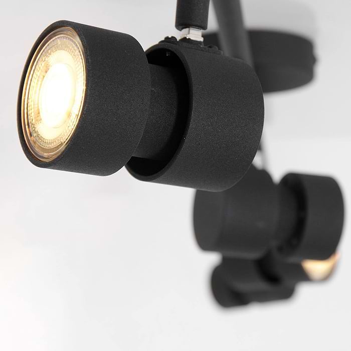 Plafondlamp 4-lichts spot LED - zwart - Natasja LED - Steinhauer