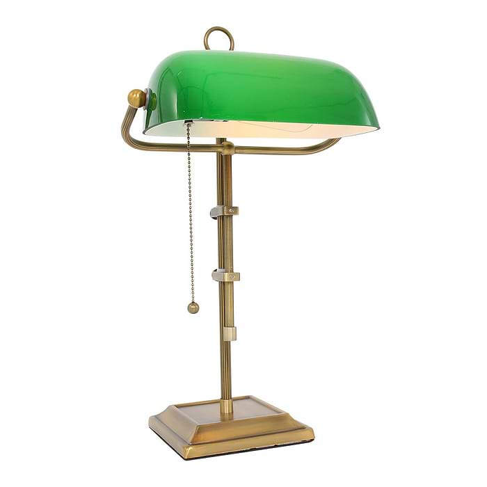Bureaulamp - leeslamp - tafellamp 1-lichts glas STEINHAUER - 7961BR - Tafellamp- Bureaulamp- Steinhauer- Ancilla- Klassiek- Brons Groen - Metaal Glas