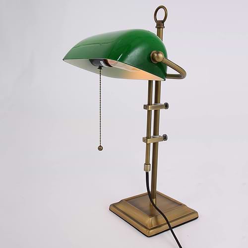 Bureaulamp - leeslamp - tafellamp 1-lichts glas STEINHAUER - 7961BR - Tafellamp- Bureaulamp- Steinhauer- Ancilla- Klassiek- Brons Groen - Metaal Glas