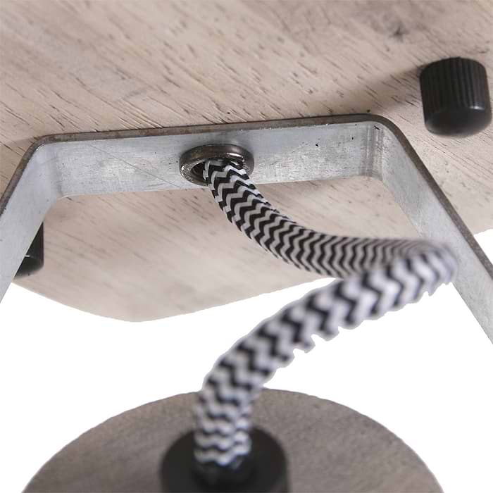 Plafondspot of wandspot 1-lichts E27 - nikkel en hout - Gearwood - Mexlite