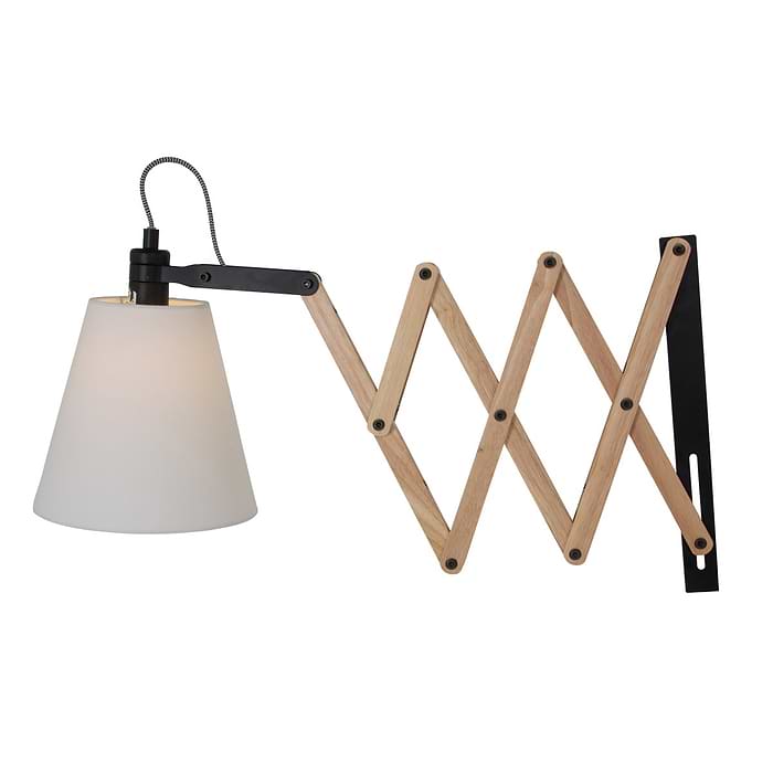 Wandlamp - Bureaulamp - Industrieel - 1-lichts. Schaar Hout MEXLITE - STEINHAUER