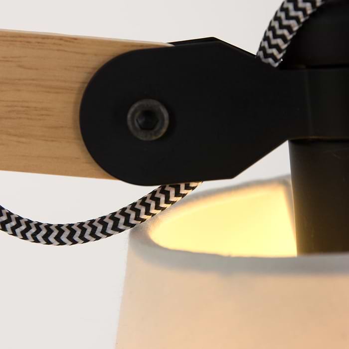 Wandlamp - Bureaulamp - Industrieel - 1-lichts. Zwenk Hout MEXLITE - STEINHAUER