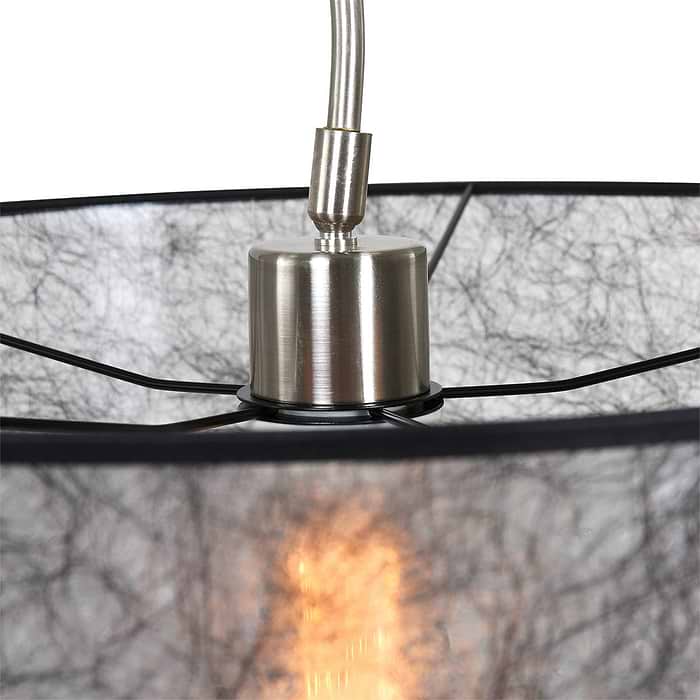 Wandlamp - leeslamp - Gramineus 9722 staal - kap effen wit STEINHAUER