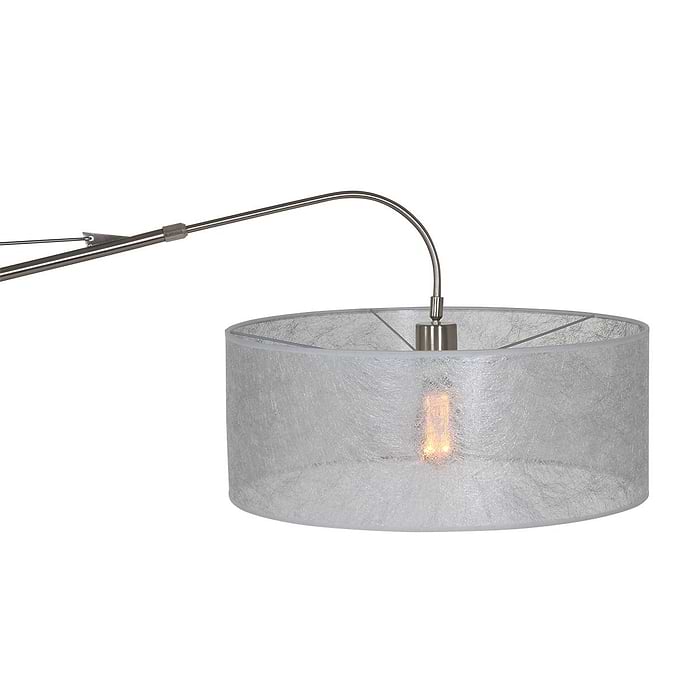 Wandlamp - leeslamp - Gramineus 9724 staal - kap linnen grijs STEINHAUER