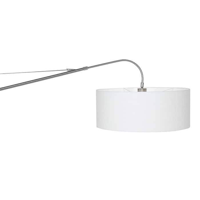 Vloerlamp 1-lichts boog (armatuur) 7268+Kap 45*40*28 rond Be27 effen wit - STEINHAUER