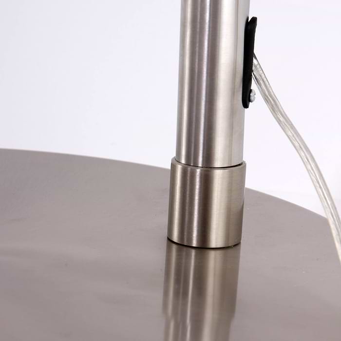 Vloerlamp Met Hoek Gramineus 9881ST Staal - Zwarte Kap STEINHAUER