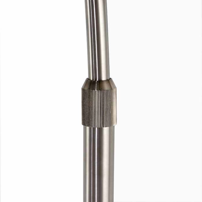 Vloerlamp Met Hoek Gramineus 9883ST staal - Zilveren Kap STEINHAUER