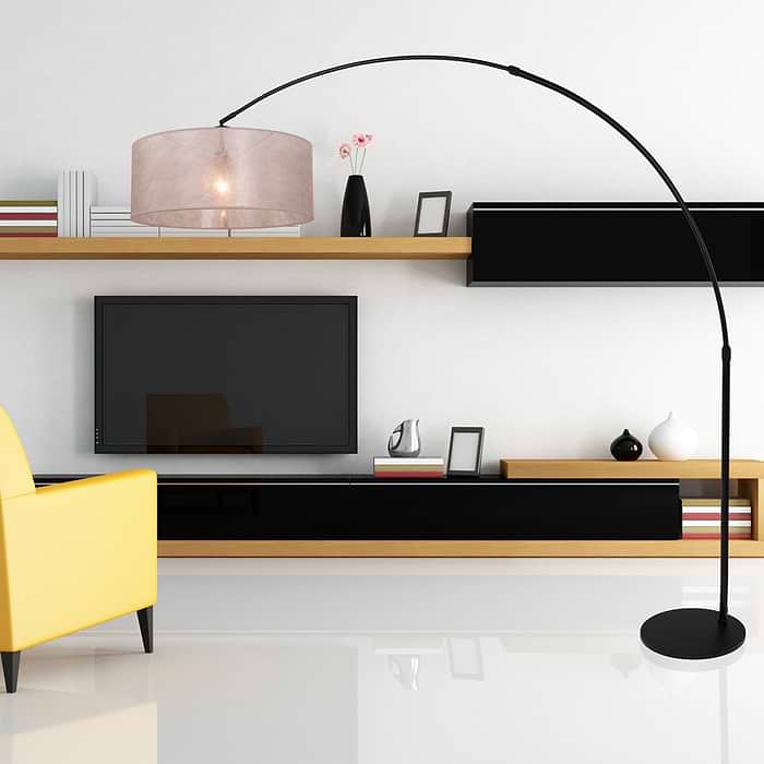 Wandlamp 1-lichts switch (armatuur)+Kap 30*25*18 rond Be27 linnen wit - STEINHAUER