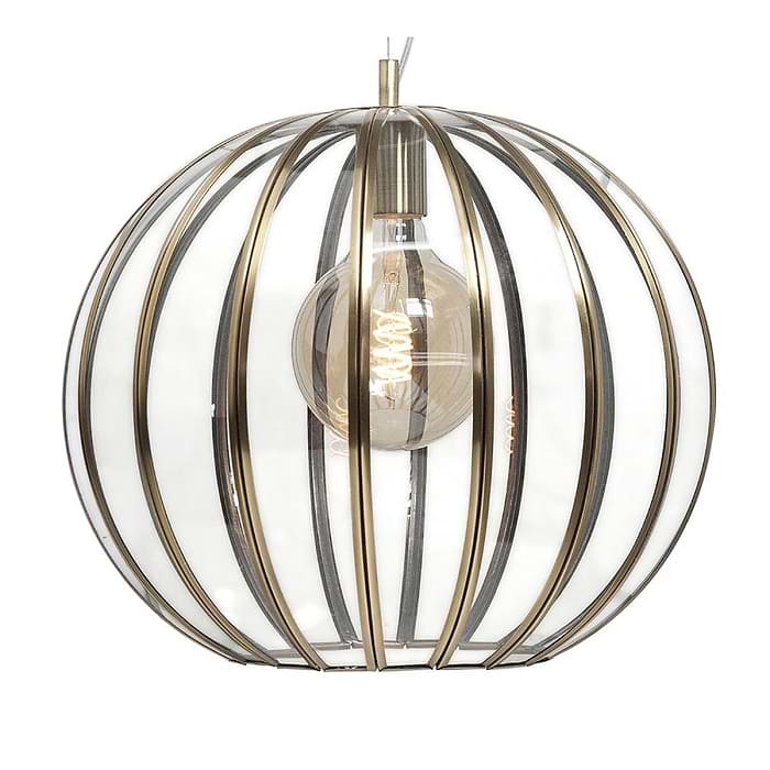 Hanglamp Giro 30 cm -  E27 Brons + glas helder - Serie Giro - High Light - H585132