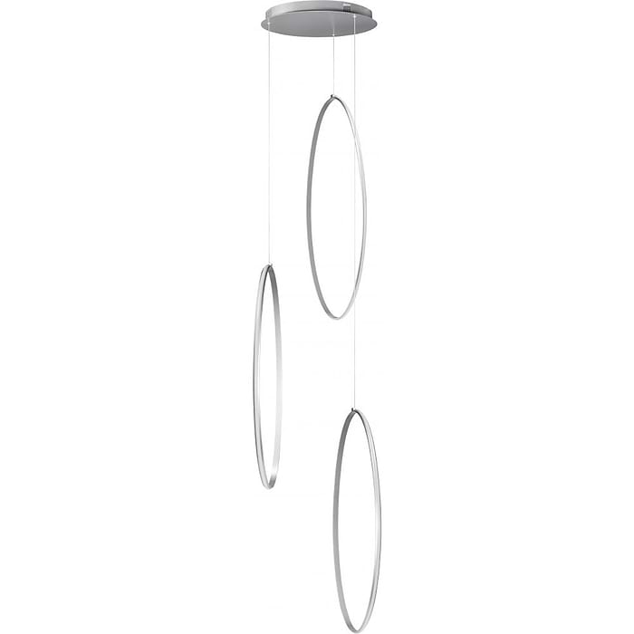 Hanglamp Olympia Oval 96W LED 2700K Zilver groot dimbaar - Serie Olympia - High Light - H580231
