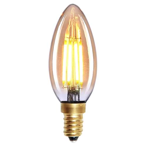 Kaarslamp LED Filament 4W Amber dimbaar E14 - Serie Led - LED lamp - LED peer - High Light - L251036