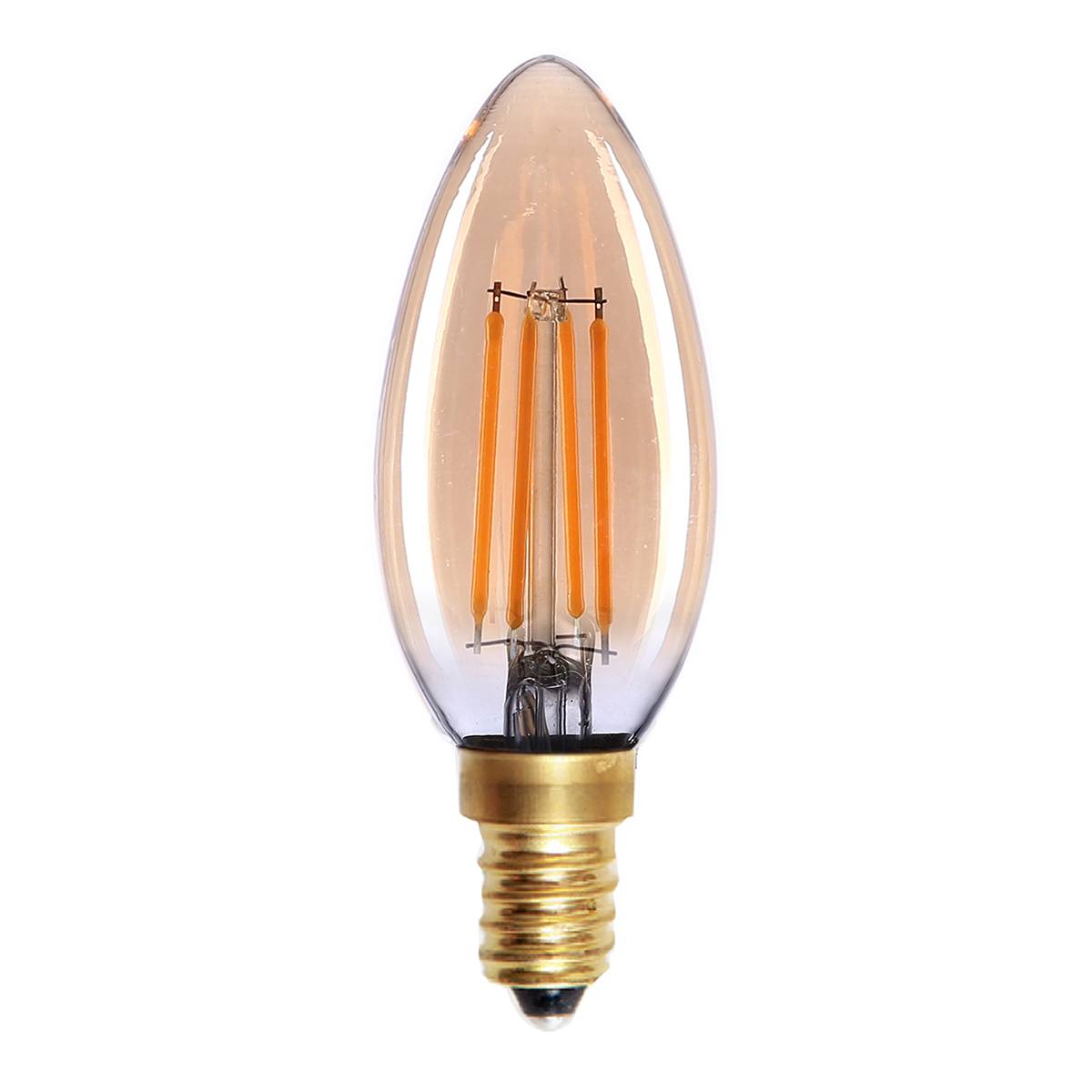 Kaarslamp LED Filament 4W Amber dimbaar E14 LIGHT - - Webo