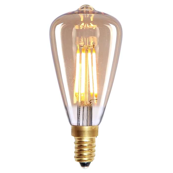 Edison Mini St - 48 LED  4W Filament Amber dimbaar E14 - Serie Edison LED - LED lamp - LED peer - High Light - L252036