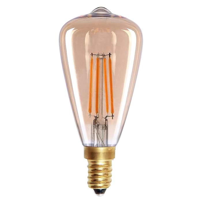 Edison Mini St - 48 LED  4W Filament Amber dimbaar E14 - Serie Edison LED - LED lamp - LED peer - High Light - L252036