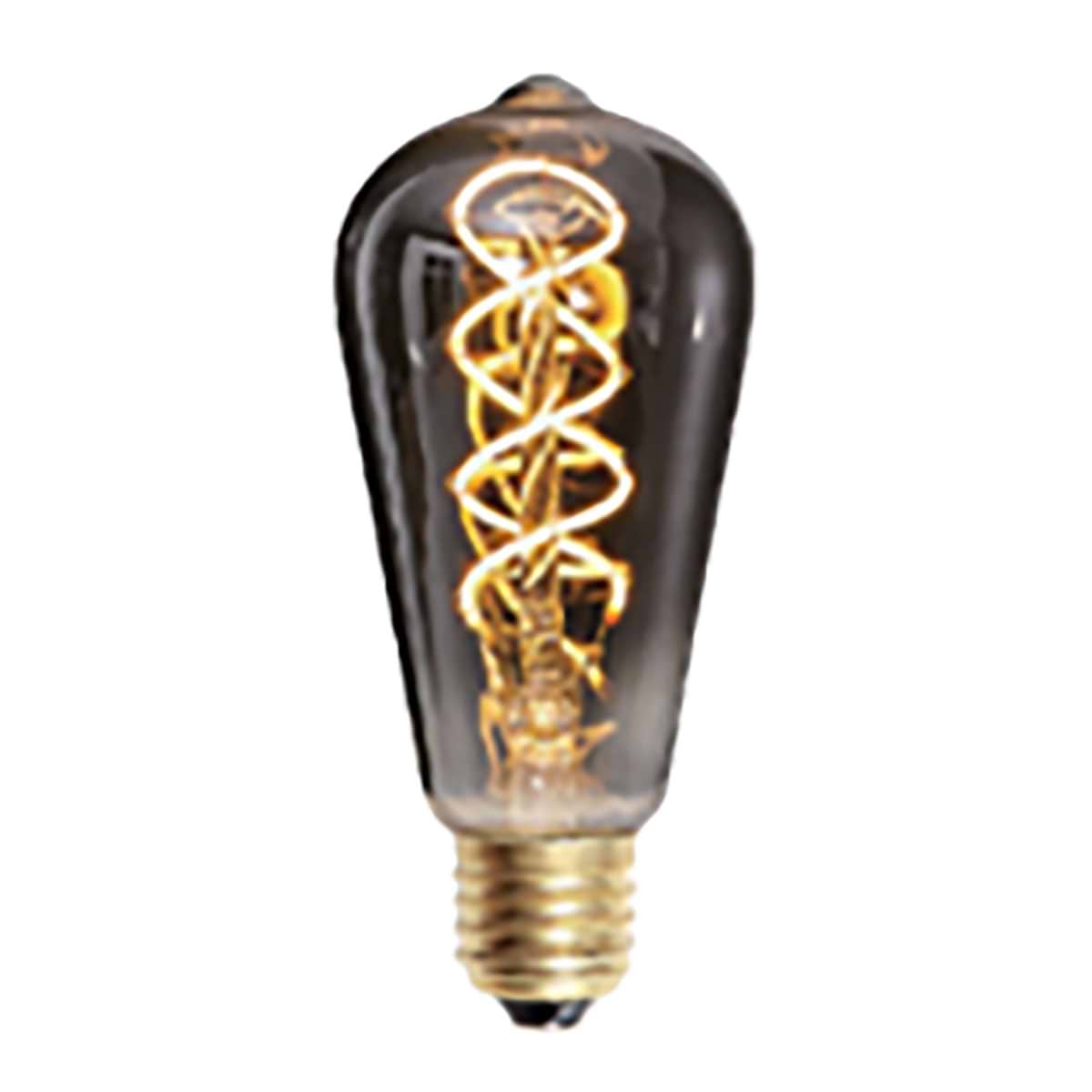 schuif gemeenschap Pakistaans LED lamp 9W DIM Edison spiraal, E27 fitting, 9 Watt, dimbaar, Smoke.  Duurzaam, decoratief en dimbaar. HIGH LIGHT - L262119 - Webo Verlichting