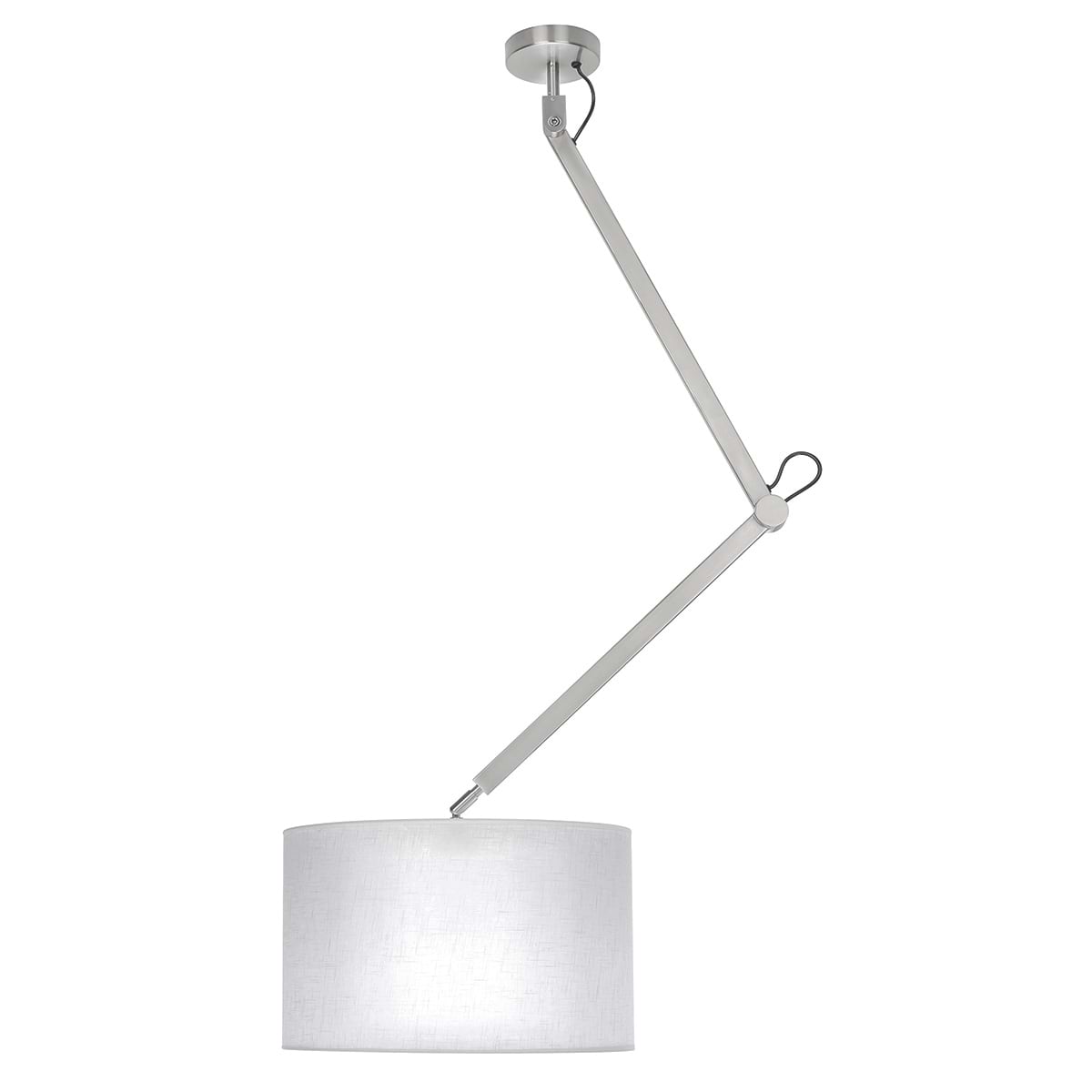 Minnaar Origineel Aktentas Hanglamp, plafondlamp, Robuust kort E27 Nikkel Mat zonder kap HIGH LIGHT -  P628730 - Webo Verlichting