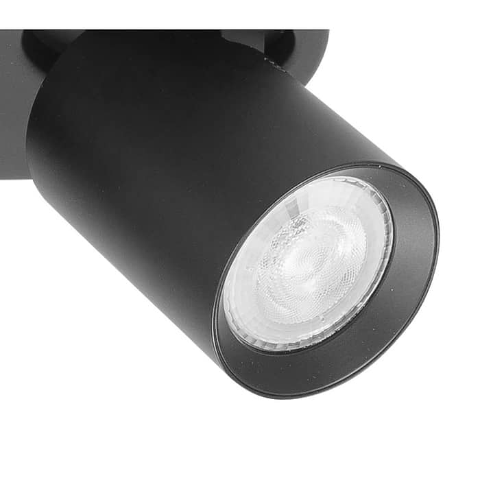 Spot 2-lichts met ronde plafondplaat - Oliver - 2 x 35W - GU10 - zwart - HIGH LIGHT