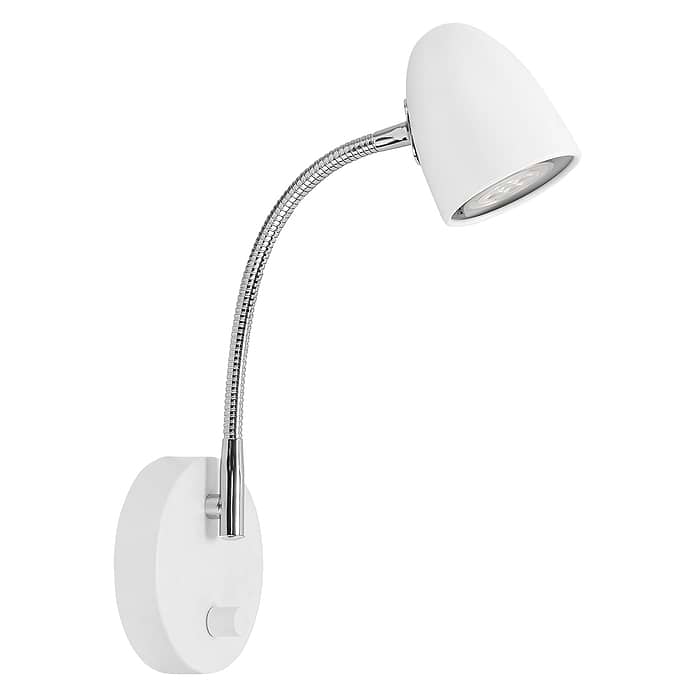 Wandlamp - bedlamp - leeslamp - Cone  Mat Wit + dimmer - Serie Cone - Wandlamp - High Light - W301900