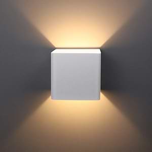 Wandlamp Stretto - mat nikkel - vierkant 10 cm - up en down verlichting - geïntegreerde LED lichtbron - 2700K - 6W - dimbaar - HIGH LIGHT