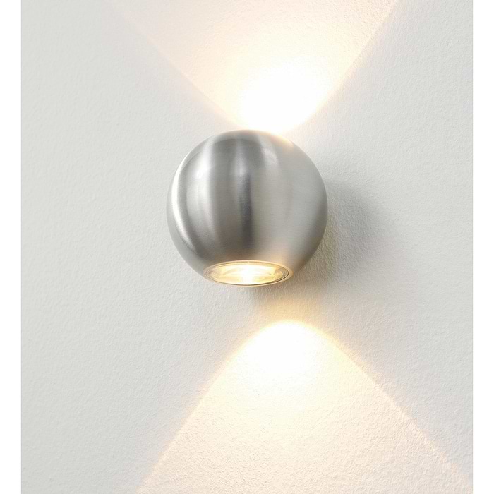 Buiten wandlamp - Badkamer wandlamp - IP54 - aluminium "Denver" Ø10cm LED - ART DELIGHT - WL DENVER ALU