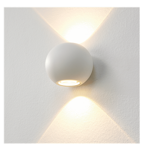 Buiten wandlamp - Badkamer wandlamp - IP54 - wandlamp wit "Denver" Ø10cm LED - ART DELIGHT - WL DENVER WI