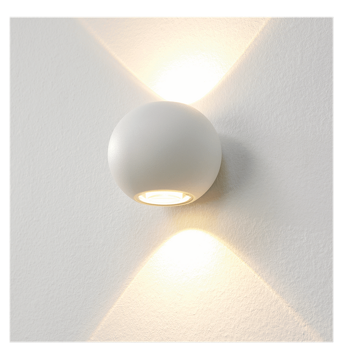 Buiten wandlamp - Badkamer wandlamp - IP54 - wandlamp wit "Denver" Ø10cm LED - ART DELIGHT - WL DENVER WI