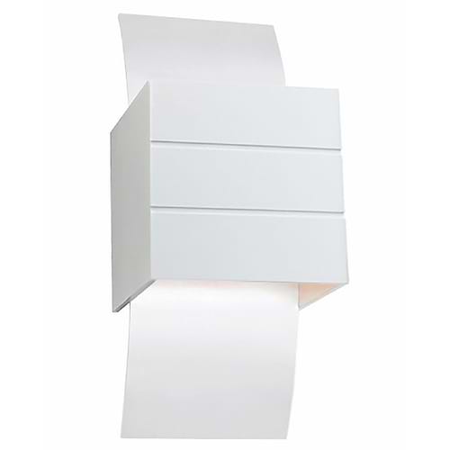 Wandlamp wit 1-lichts "gyhum" 20 cm hoog golf/kubic exclusief G9 40W - ART DELIGHT - WL GYHUM WI