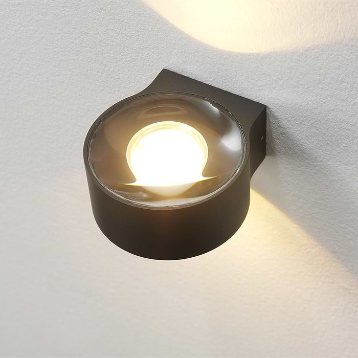Badkamer wandlamp - buitenlamp - muurlamp - antraciet "Hudson" Ø11cm IP54 dimb LED 2x4W 2700K 2x360lm - ART DELIGHT - WL HUDSON AN
