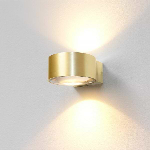 Badkamer wandlamp goud geb - "Hudson" Ø11cm IP54 dimbaar LED 2x4W 2700K 2x360lm - ART DELIGHT - WL HUDSON GG