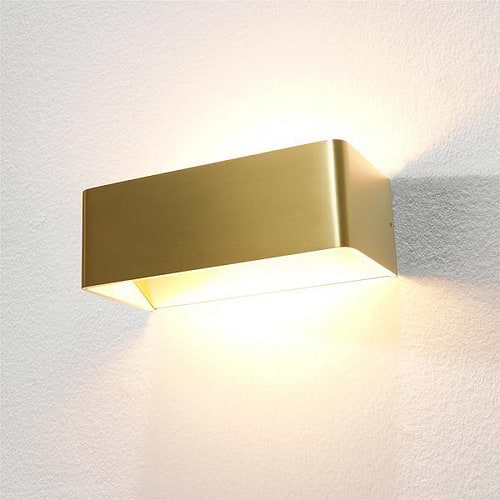 Wandlamp goud geborsteld 2-lichts "Mainz" 20 cm breed - LED 2x3W 2700K 2x270lm - ART DELIGHT - WL MAINZ GG