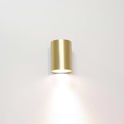 Wandlamp mat goud 2-lichts "Roulo2" up/down Ø6 -4 x hoogte 15 -4 cm - fitting GU10 - ART DELIGHT. Schijnt prachtig naar boven en naar beneden op de wand. - WL ROULO2 MG