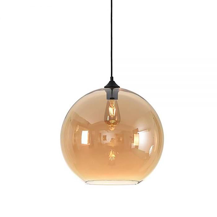 Hanglamp amber 1-lichts "Marino" Ø40cm amber/glas E27 - ART DELIGHT