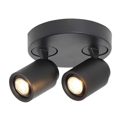 Opbouwspot Razza zwart 17cm 2-lichts FREELIGHT - PL1502Z