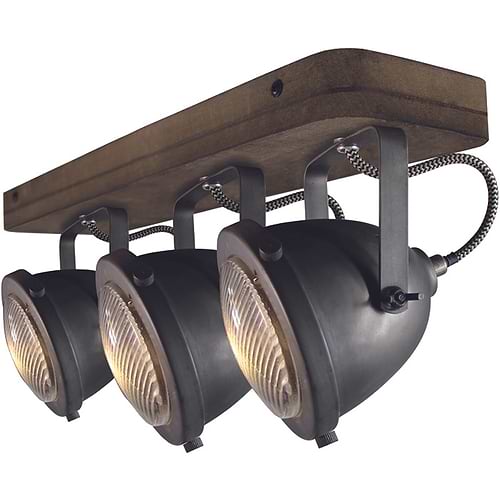 Industriële plafondlamp met verstelbare spots. Opbouw plafondspots