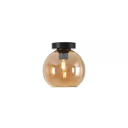 Plafondlamp amber 1-lichts "Marino" Ø20cm amber/glas E27 - ART DELIGHT