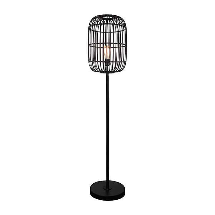 Vloerlamp Treccia hout zwart hoogte 175cm 1-lichts FREELIGHT - S5493Z